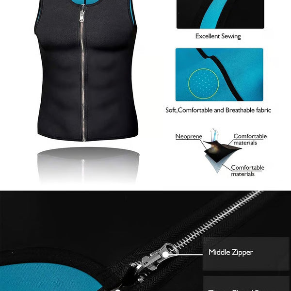 New Men's Compress Zipper Vest