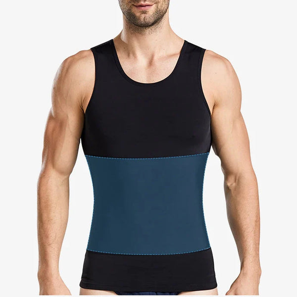 Men's Slimming Tummy Control Chest Undershirt Shapewear！