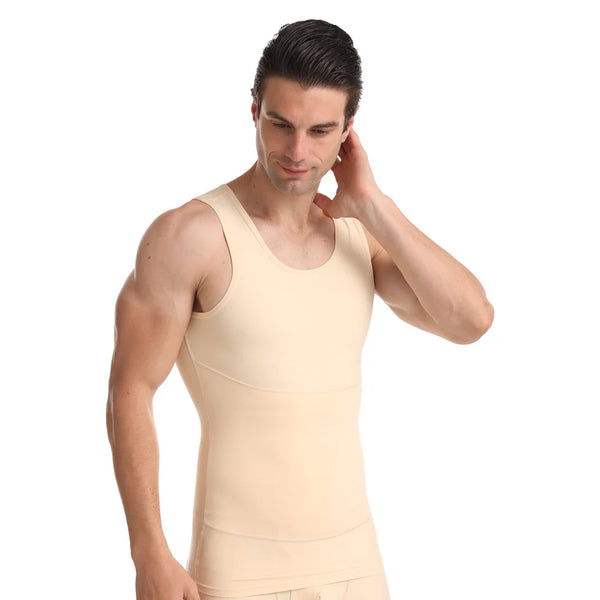 Men's Slimming Tummy Control Chest Undershirt Shapewear！