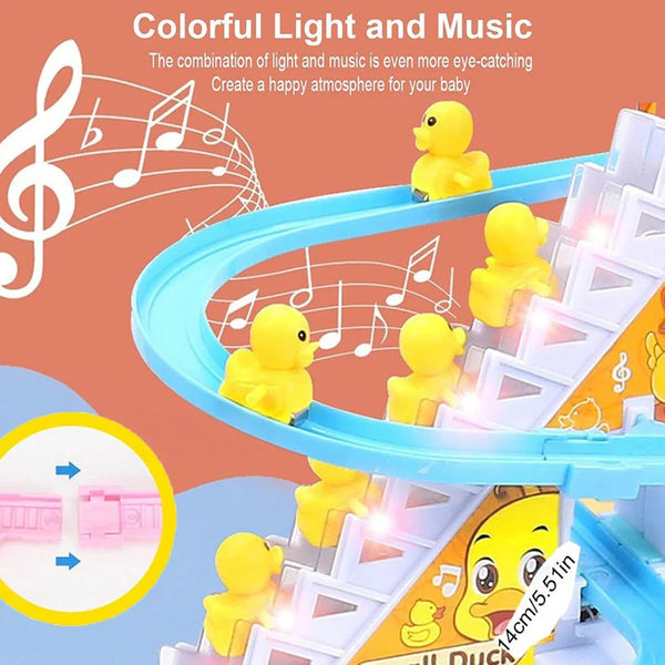 Fun Duck Slide Toy Set with Lights and Music