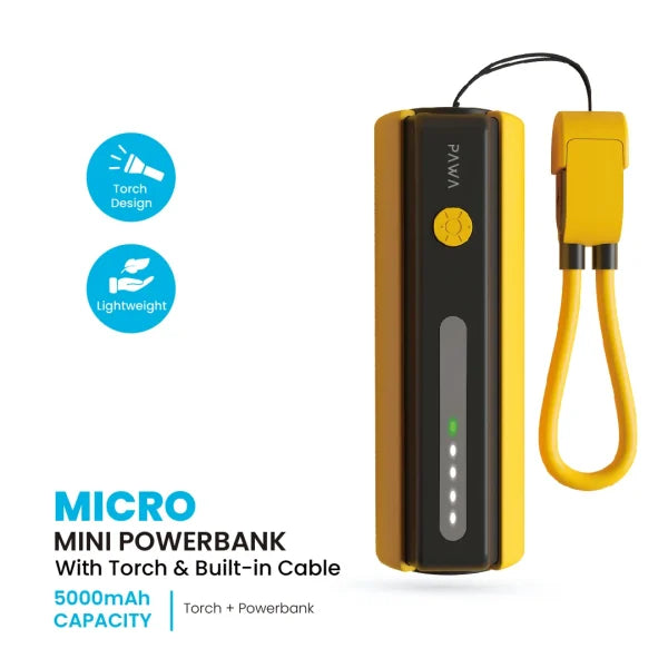 Mini 5000mAh Powerbank with Torch